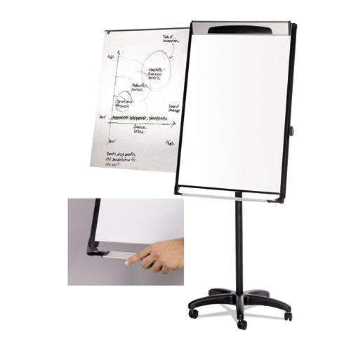 Image of MasterVision® Platinum Mobile Easel, 29" x 41", White Surface, Black Plastic Frame