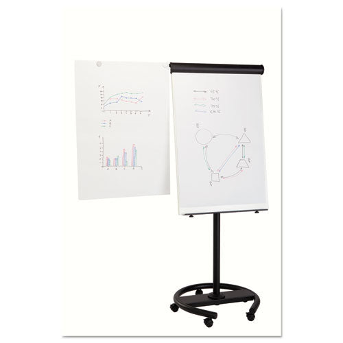 Image of MasterVision® 360 Multi-Use Mobile Magnetic Dry Erase Easel, 27" x 41", White Surface, Black Steel Frame