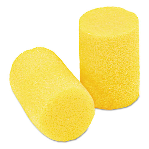 Image of 3M E-A-R Classic Earplugs, Pillow Paks, Cordless, PVC Foam, Yellow, 200 Pairs/Box