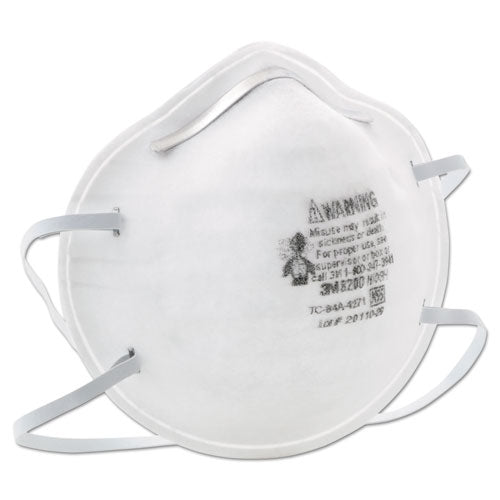 Image of 3M N95 Particle Respirator 8200 Mask, Standard Size, 20/Box