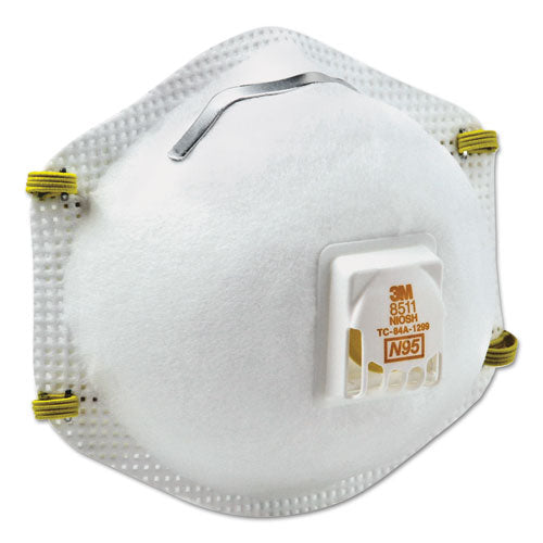 Image of 3M Particulate Respirator w/Cool Flow Exhalation Valve, Standard Size, 10/Box
