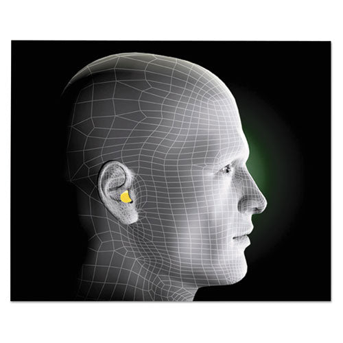 Image of 3M E-A-R Classic Earplugs, Pillow Paks, Cordless, PVC Foam, Yellow, 200 Pairs/Box
