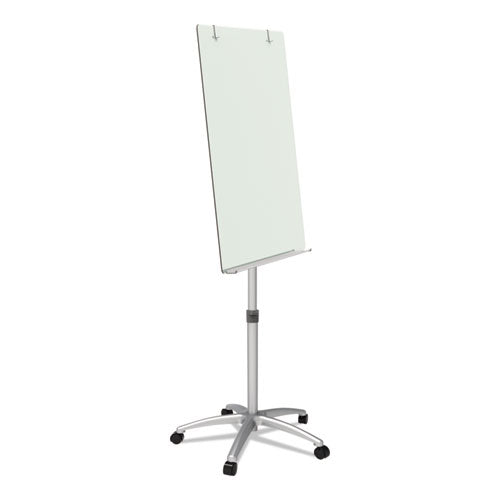 Image of Quartet® Infinity Glass Mobile Presentation Easel, 36" x 24", White Surface, Black/Gray Metal/Plastic Frame