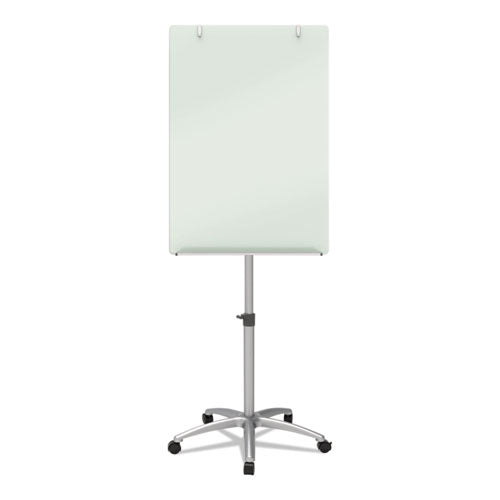 Image of Quartet® Infinity Glass Mobile Presentation Easel, 36" x 24", White Surface, Black/Gray Metal/Plastic Frame