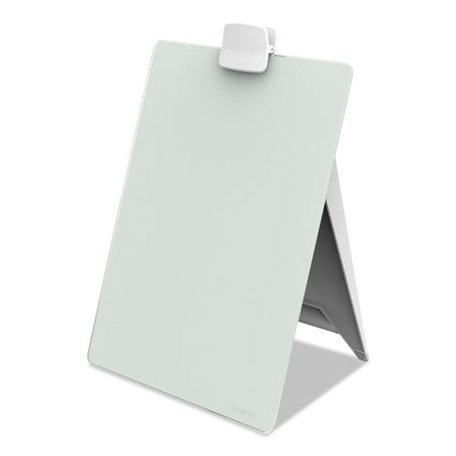 Image of Quartet® Glass Dry Erase Desktop Copy Holder, 20 Sheet Capacity, Glass/Plastic, White