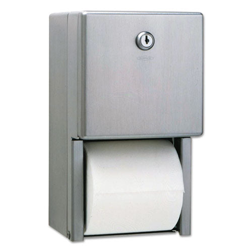 Image of Bobrick Stainless Steel 2-Roll Tissue Dispenser, 6.06 x 5.94 x 11, Stainless Steel