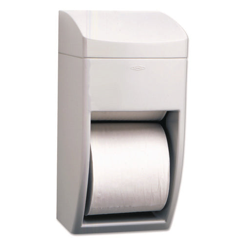 Image of Bobrick Matrix Series Two-Roll Tissue Dispenser, 6.25 x 6.88 x 13.5, Gray