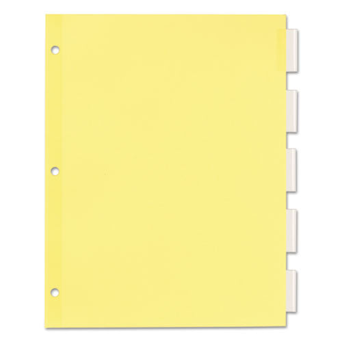 Image of Office Essentials Plastic Insertable Dividers, 5-Tab, 11 x 8.5, Clear Tabs, 1 Set