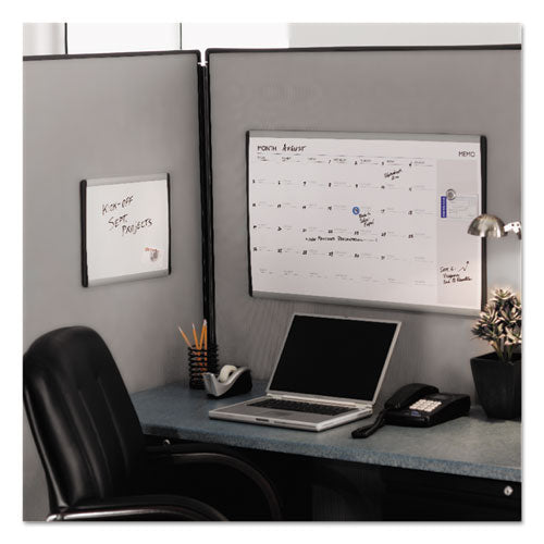 Image of Quartet® ARC Frame Cubicle Board, Magnetic Dry Erase, 24" x 14", White Surface, Satin Aluminum Frame