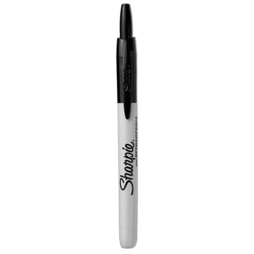 Image of Sharpie® Retractable Permanent Marker, Fine Bullet Tip, Black