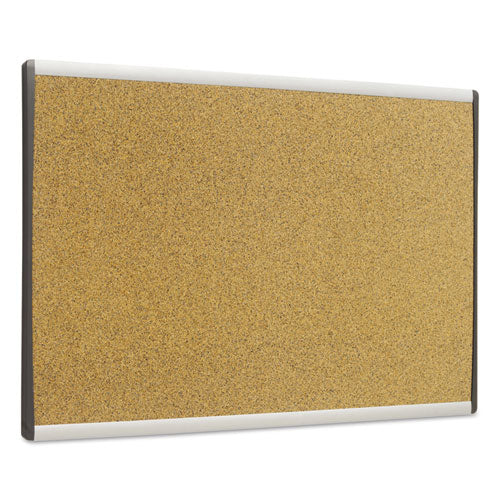 Image of Quartet® ARC Frame Cubicle Board, Cork Bulletin, 30" x 18", Tan Surface, Satin Aluminum Frame