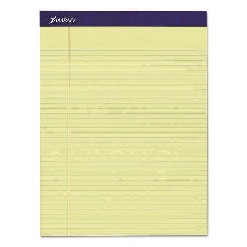 Image of Ampad® Legal Ruled Pads, Narrow Rule, 50 Canary-Yellow 8.5 X 11.75 Sheets, 4/pack