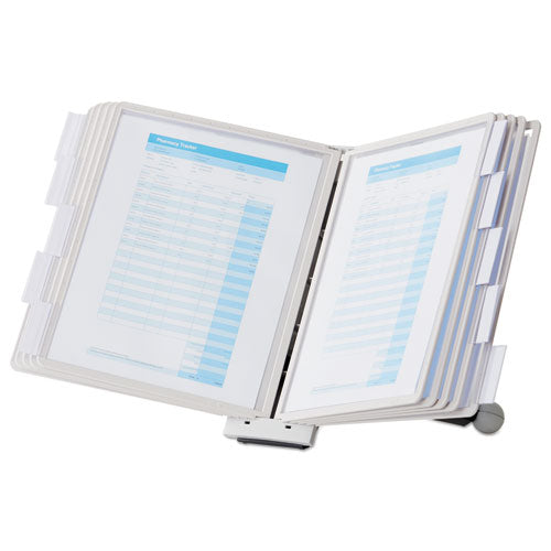 Image of Durable® SHERPA Desk Reference System, 10 Panels, 10 x 5.88 x 13.5, Gray Borders