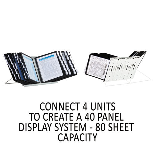 Image of Durable® Instaview Expandable Desktop Reference System, 10 Panels, Black Borders
