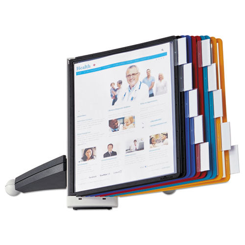 Image of Durable® SHERPA Desk Reference System, 10 Panels, 10 x 5.63 x 13.88, Assorted Borders