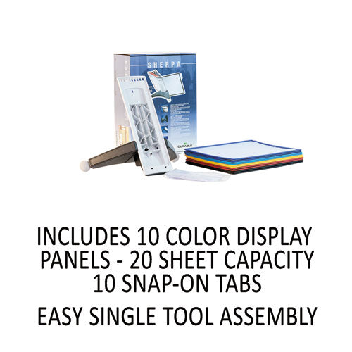 Image of Durable® SHERPA Desk Reference System, 10 Panels, 10 x 5.63 x 13.88, Assorted Borders