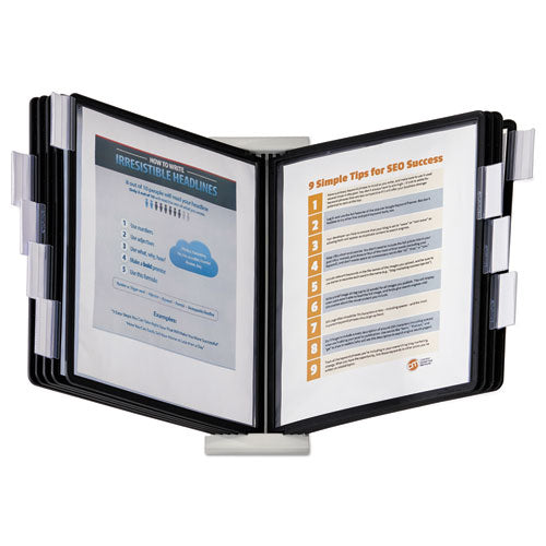 Image of Durable® Instaview Expandable Desktop Reference System, 10 Panels, Black Borders