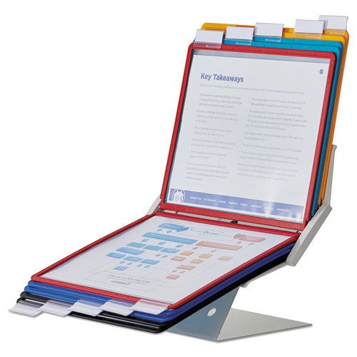 Image of Durable® VARIO Pro Desktop Reference System, 10 Panels, Legal, Assorted Borders and Panels