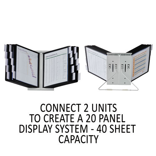 Image of Durable® Instaview Expandable Desktop Reference System, 10 Panels, Black Borders