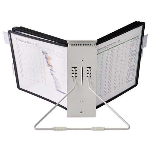 Image of Durable® Instaview Expandable Desktop Reference System, 10 Panels, Black Borders