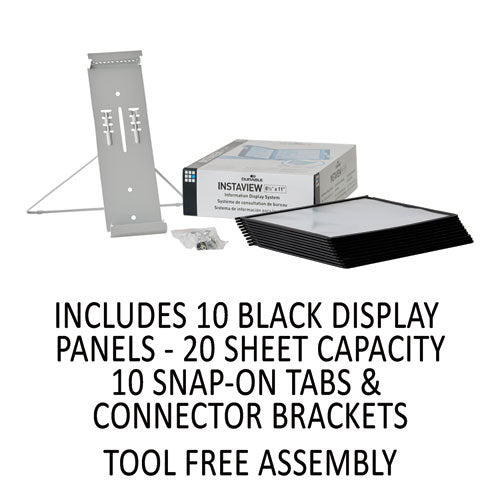 Image of Durable® Instaview Expandable Desktop Reference System, 10 Panels, Black Borders