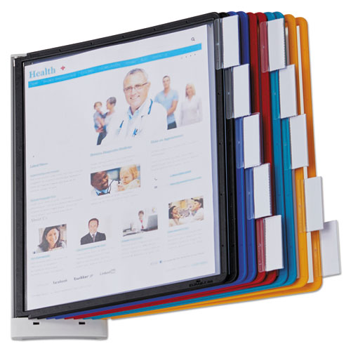 Image of Durable® Sherpa® Sherpa Wall-Mount Reference System, 10 Gray Panels, Letter, Assorted Borders