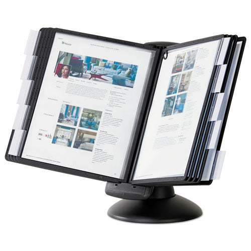 Image of Durable® Sherpa Motion Desk Reference System, 10 Panels, Black Borders