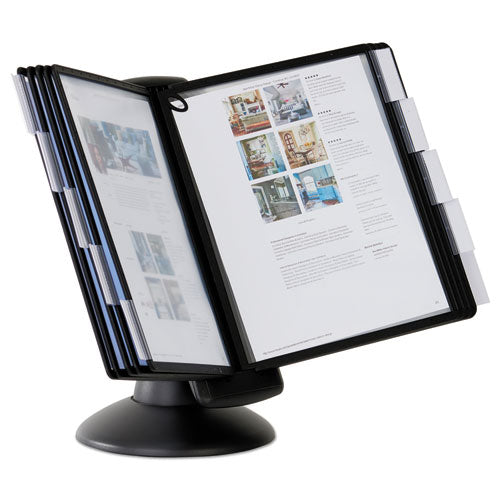 Image of Durable® Sherpa Motion Desk Reference System, 10 Panels, Black Borders