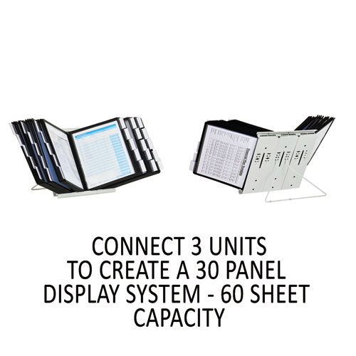 Image of Durable® Instaview Expandable Desktop Reference System, 10 Panels, Black Borders