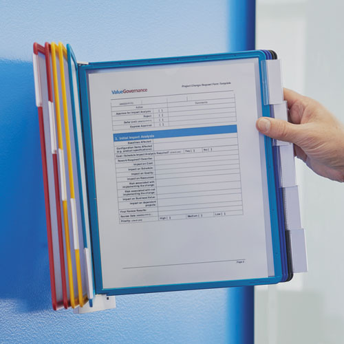 Image of Durable® Sherpa® Sherpa Wall-Mount Reference System, 10 Gray Panels, Letter, Assorted Borders