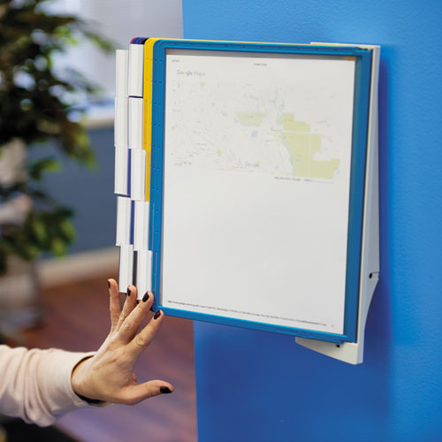 Image of Durable® Sherpa® Sherpa Wall-Mount Reference System, 10 Gray Panels, Letter, Assorted Borders