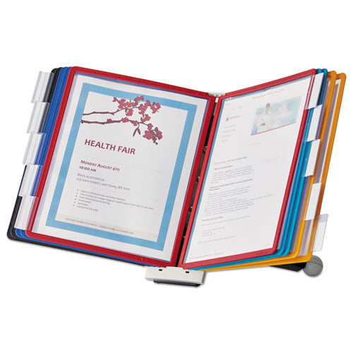 Image of Durable® SHERPA Desk Reference System, 10 Panels, 10 x 5.63 x 13.88, Assorted Borders