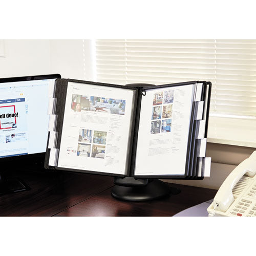 Image of Durable® Sherpa Motion Desk Reference System, 10 Panels, Black Borders