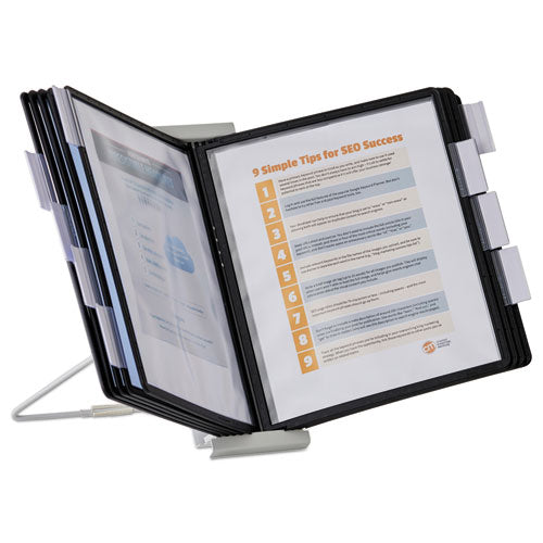 Image of Durable® Instaview Expandable Desktop Reference System, 10 Panels, Black Borders