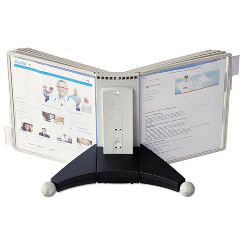 Image of Durable® SHERPA Desk Reference System, 10 Panels, 10 x 5.88 x 13.5, Gray Borders