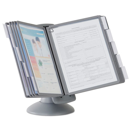 Image of Durable® Sherpa Motion Desk Reference System, 10 Panels, Gray Borders