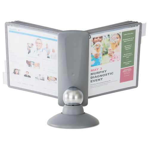 Image of Durable® Sherpa Motion Desk Reference System, 10 Panels, Gray Borders