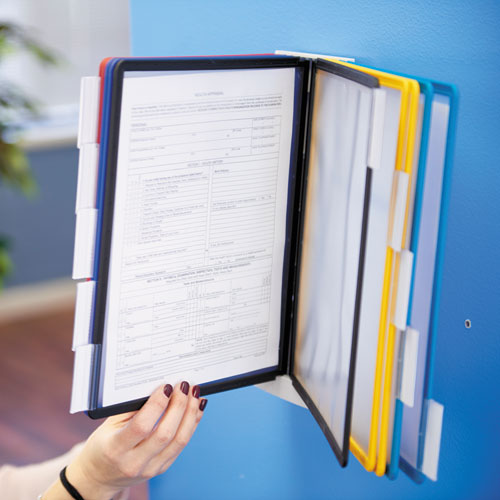 Image of Durable® Sherpa® Sherpa Wall-Mount Reference System, 10 Gray Panels, Letter, Assorted Borders