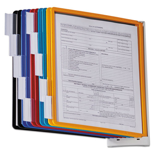 Image of Durable® Sherpa® Sherpa Wall-Mount Reference System, 10 Gray Panels, Letter, Assorted Borders