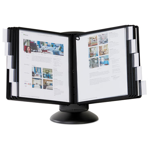 Image of Durable® Sherpa Motion Desk Reference System, 10 Panels, Black Borders
