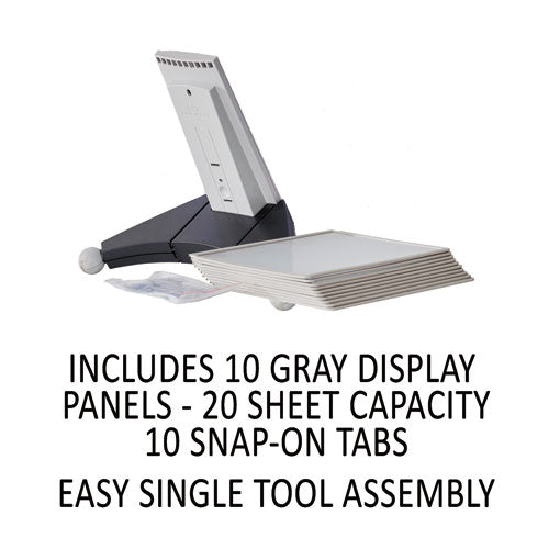 Image of Durable® SHERPA Desk Reference System, 10 Panels, 10 x 5.88 x 13.5, Gray Borders