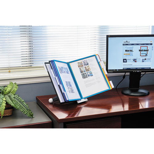 Image of Durable® SHERPA Desk Reference System, 10 Panels, 10 x 5.63 x 13.88, Assorted Borders