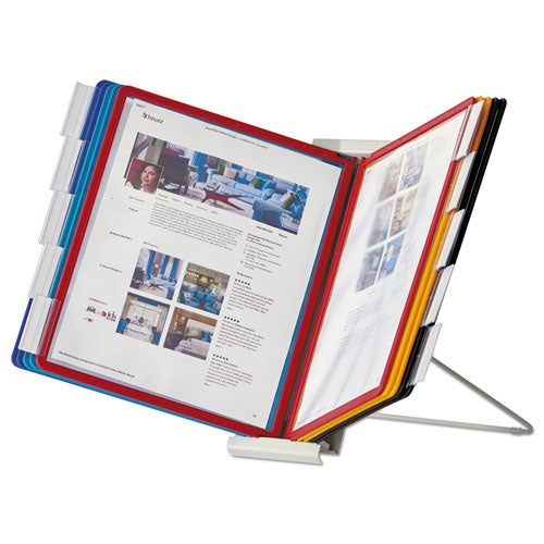 Image of Durable® Instaview Expandable Desktop Reference System, 10 Panels, Assorted Borders