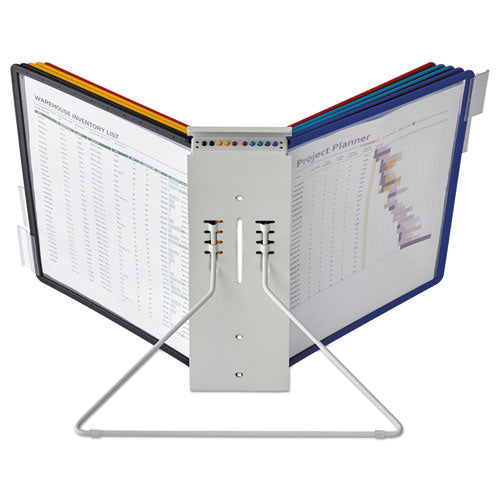 Image of Durable® Instaview Expandable Desktop Reference System, 10 Panels, Assorted Borders