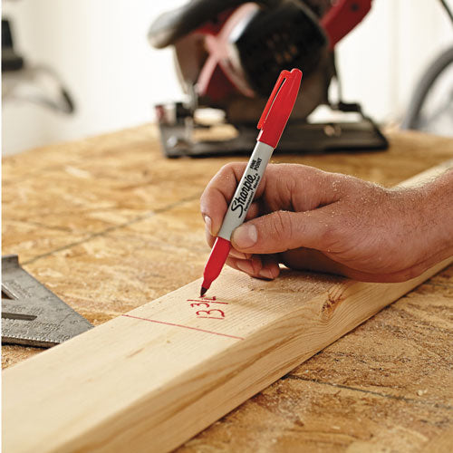 Image of Sharpie® Twin-Tip Permanent Marker, Extra-Fine/fine Bullet Tips, Red, Dozen