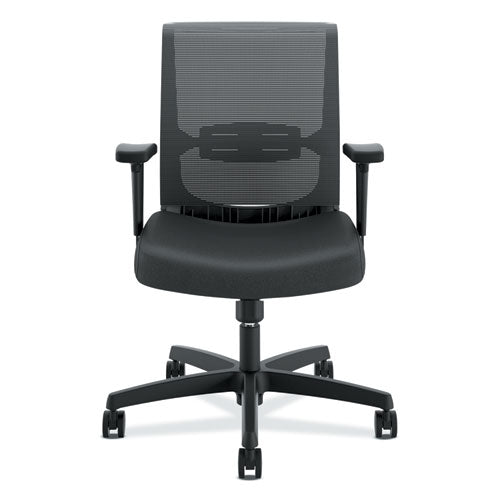 Image of HON® Convergence Mid-Back Task Chair, Swivel-Tilt, Supports Up To 275 Lb, 15.75" To 20.13" Seat Height, Black