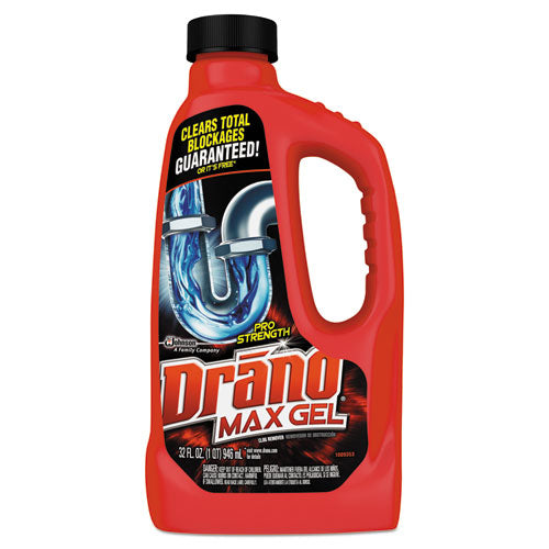 Image of Drano® Max Gel Clog Remover, 32 Oz Bottle, 12/carton