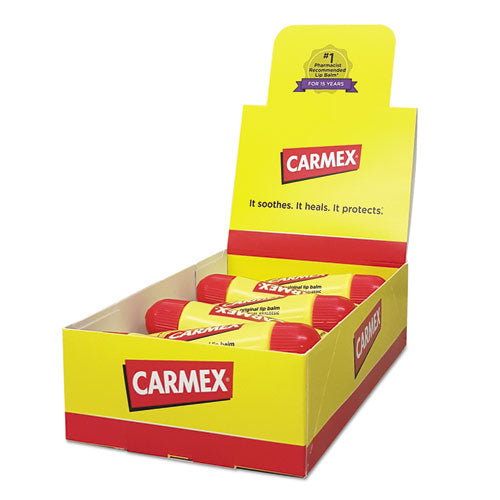 Image of Carmex® Moisturizing Lip Balm, Original Flavor, 0.35 oz Tube, 12/Box
