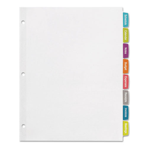 Image of Avery® Big Tab Printable White Label Tab Dividers, 8-Tab, 11 x 8.5, White, 20 Sets