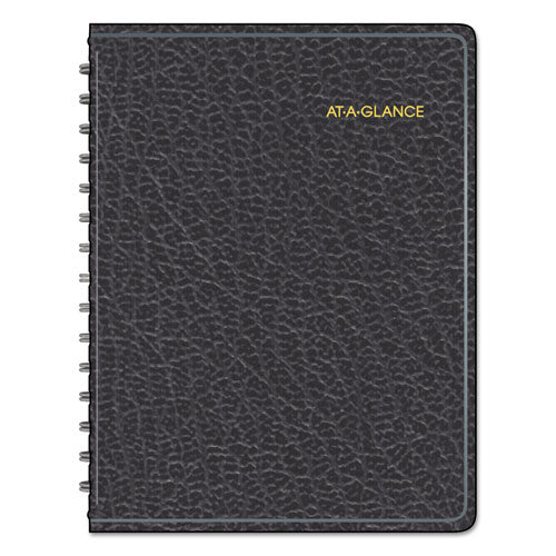 Image of AT-A-GLANCE® Four-Person Group Undated Daily Appointment Book, 10.88 X 8.5, Black Cover, 12-Month (jan To Dec): Undated